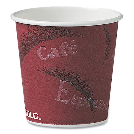 Dart Polycoated Hot Paper Cups, 4 oz, Bistro Design, PK1000 374SI-0041